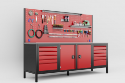 2,5 Metre 10 Çekmeceli Dolaplı Çalışma Tezgahı